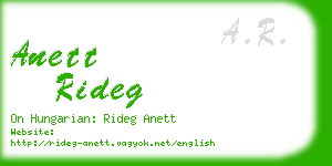 anett rideg business card